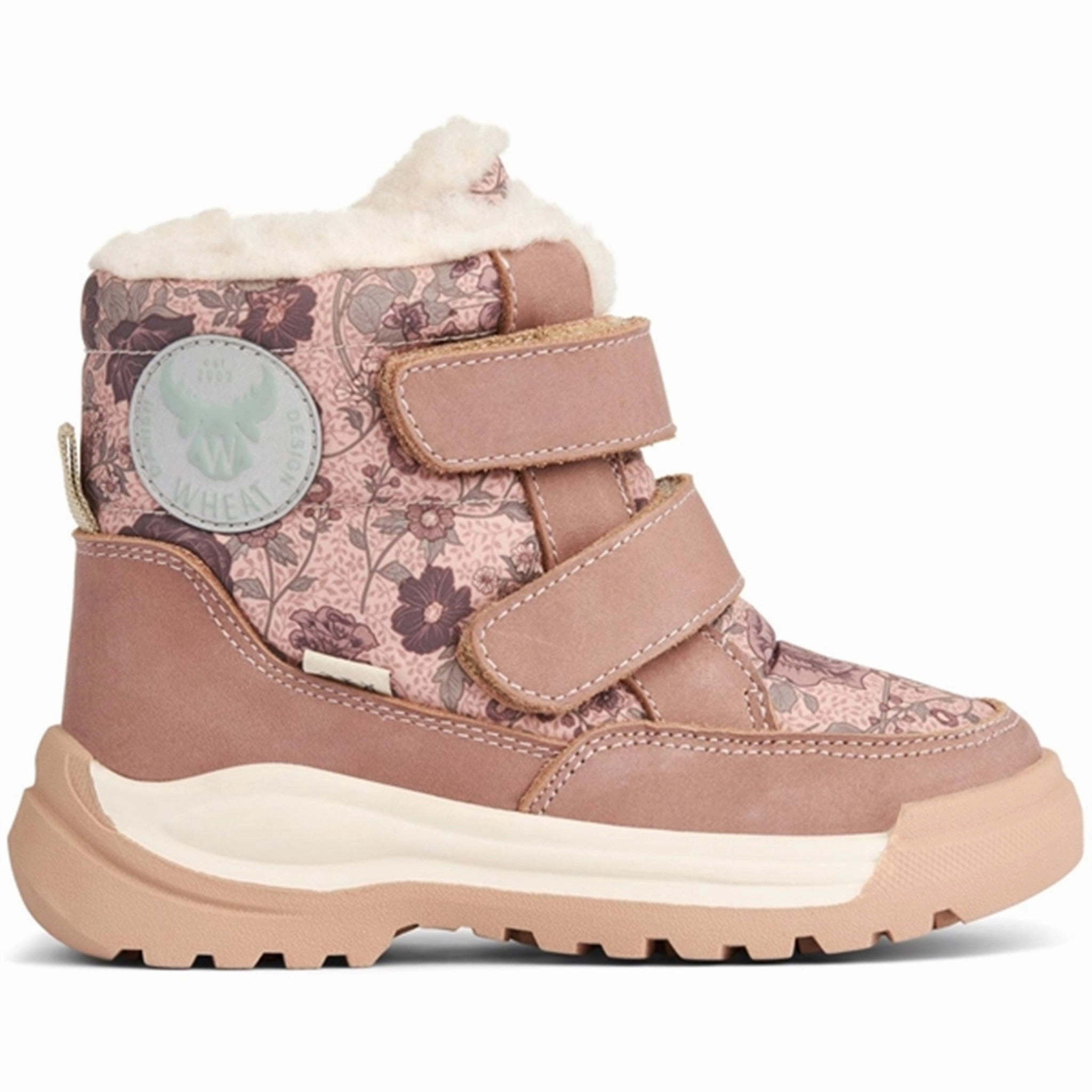 Durable Shell Outdoor Trek Biking Trip Wheat Winter Boots Millas Double Velcro Tex Print Dusty Rouge