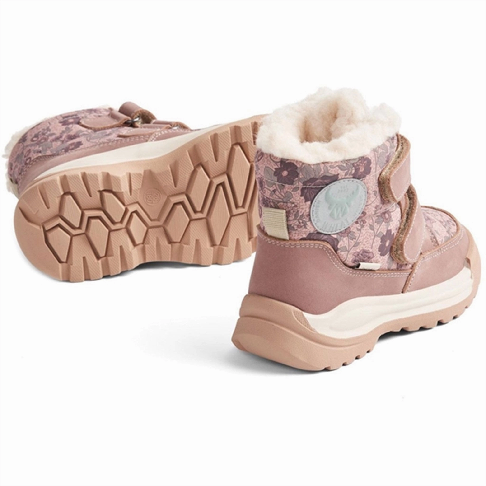 Thermal Core Cold Weather Commuter Wheat Winter Boots Millas Double Velcro Tex Print Dusty Rouge