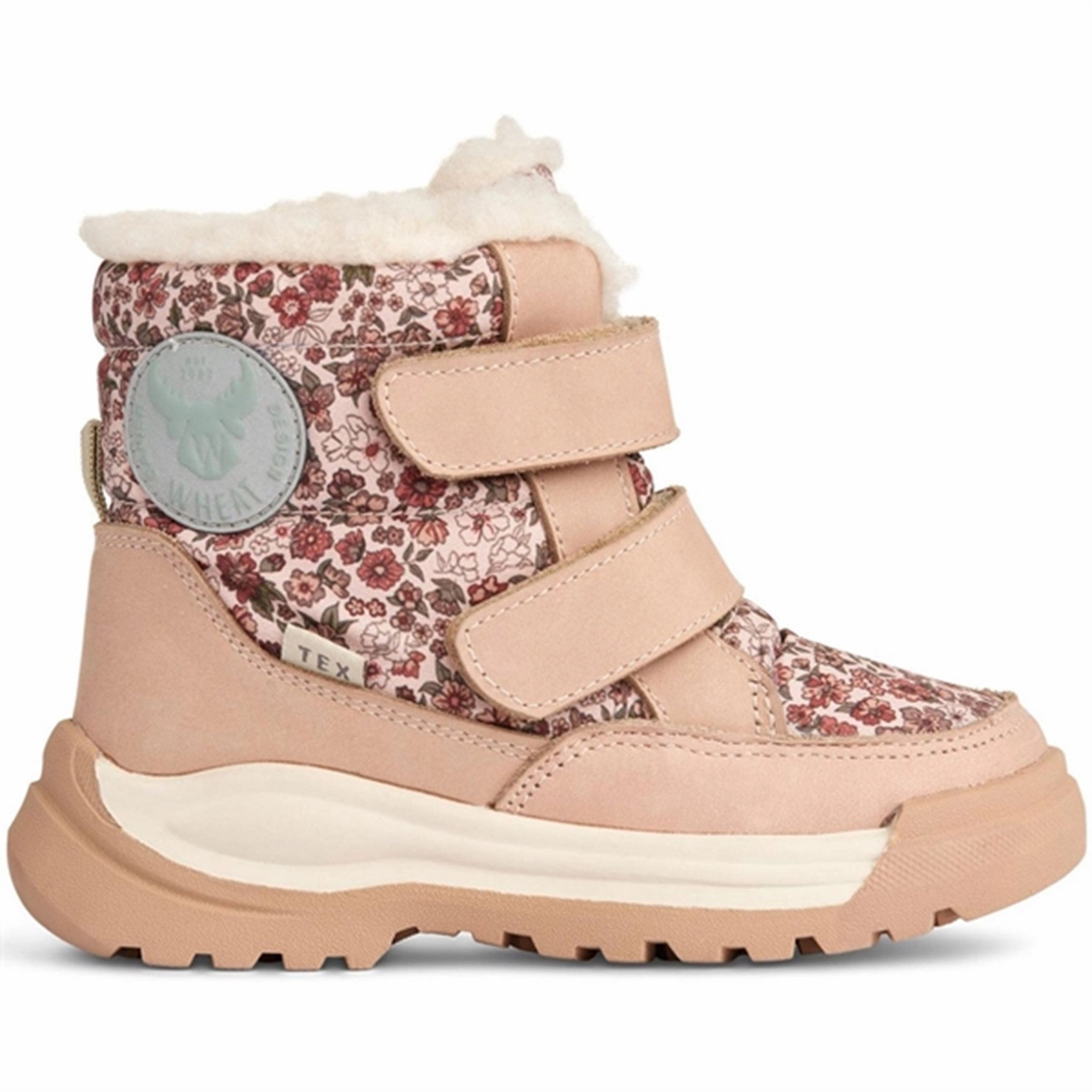 Shock Absorbing Rainy Day Commuter Wheat Winter Boots Millas Double Velcro Tex Print Rose Dawn