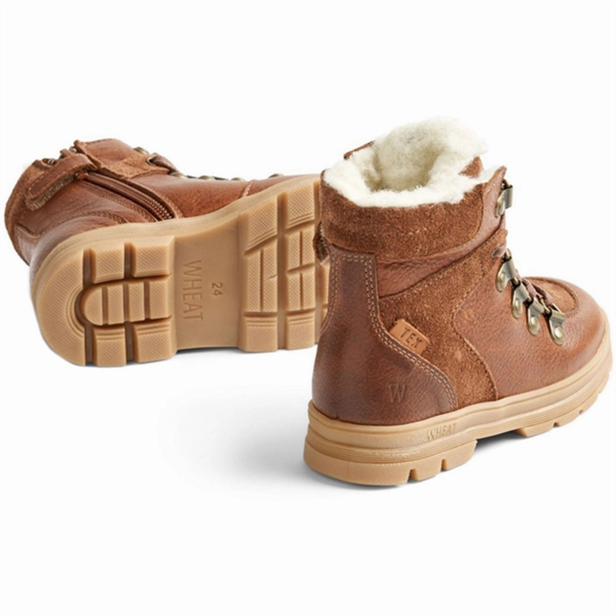 All Purpose Cushioned Wheat Winter Boots Toni Tex Hiker Cognac