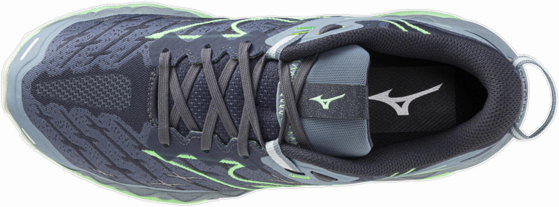 Mizuno Wave Mujin 10 Womens Trail Running Shoes - Blue logo - printed shoes EasyClean