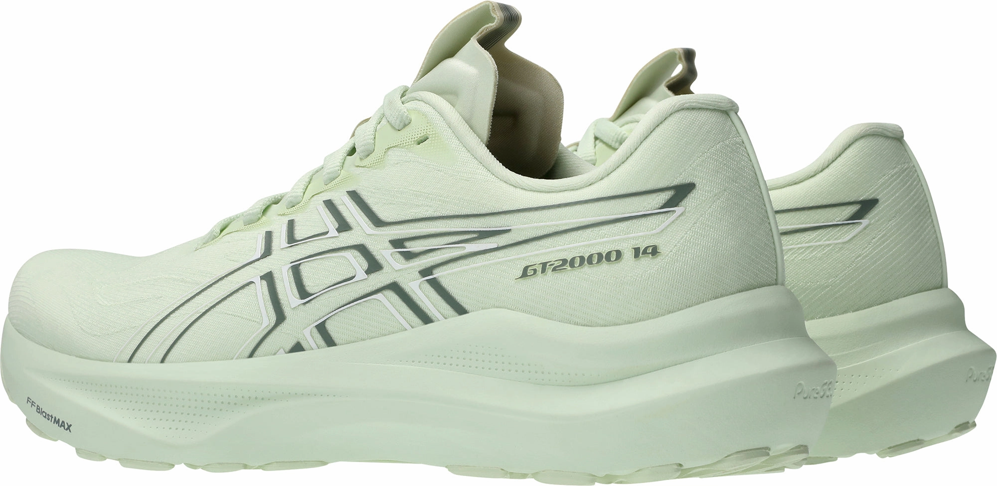 Asics GT 2000 14 Womens Running Shoes - Green running in a forest shoes