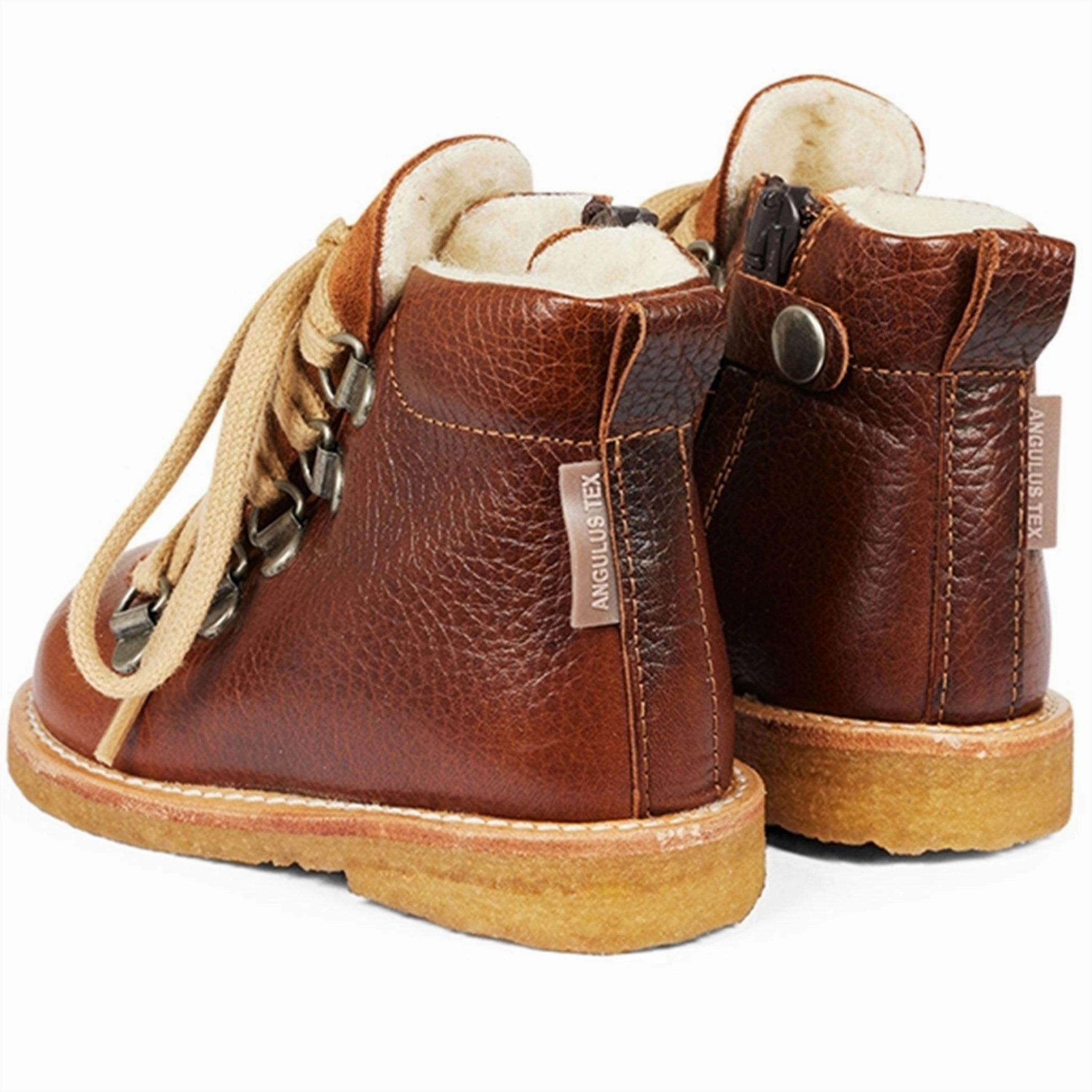 Angulus Starter Tex Boots With Lace & Zipper Cognac/Cognac Multi Surface