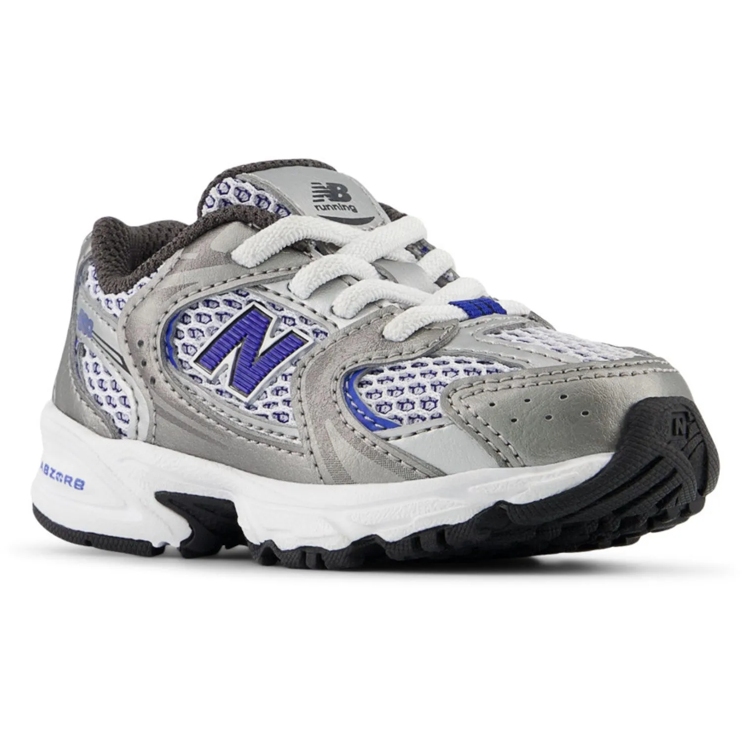 Lace Up Design New Balance Dark Silver Metallic New Balance 530 Kids Bungee Lace