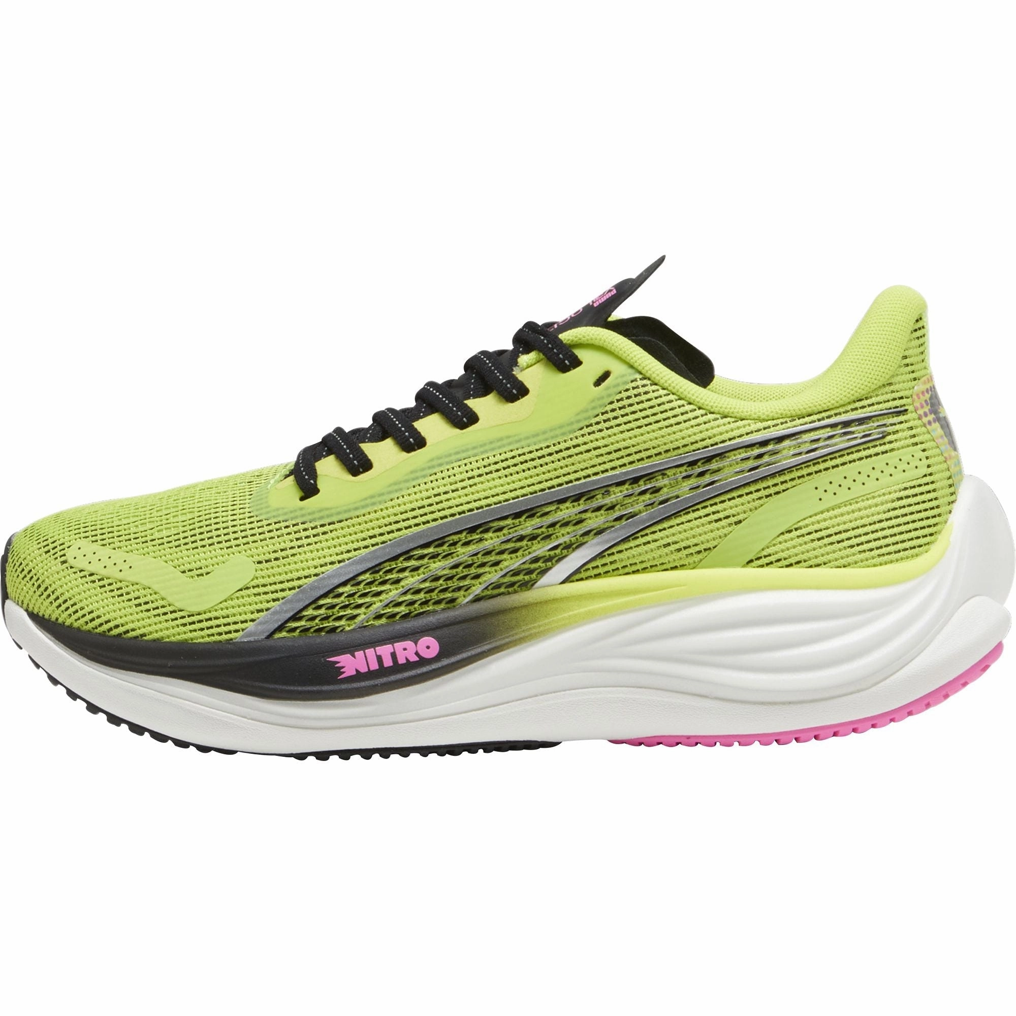 Puma Velocity Nitro 3 Womens Running Shoes - Green Elastic Collar Support