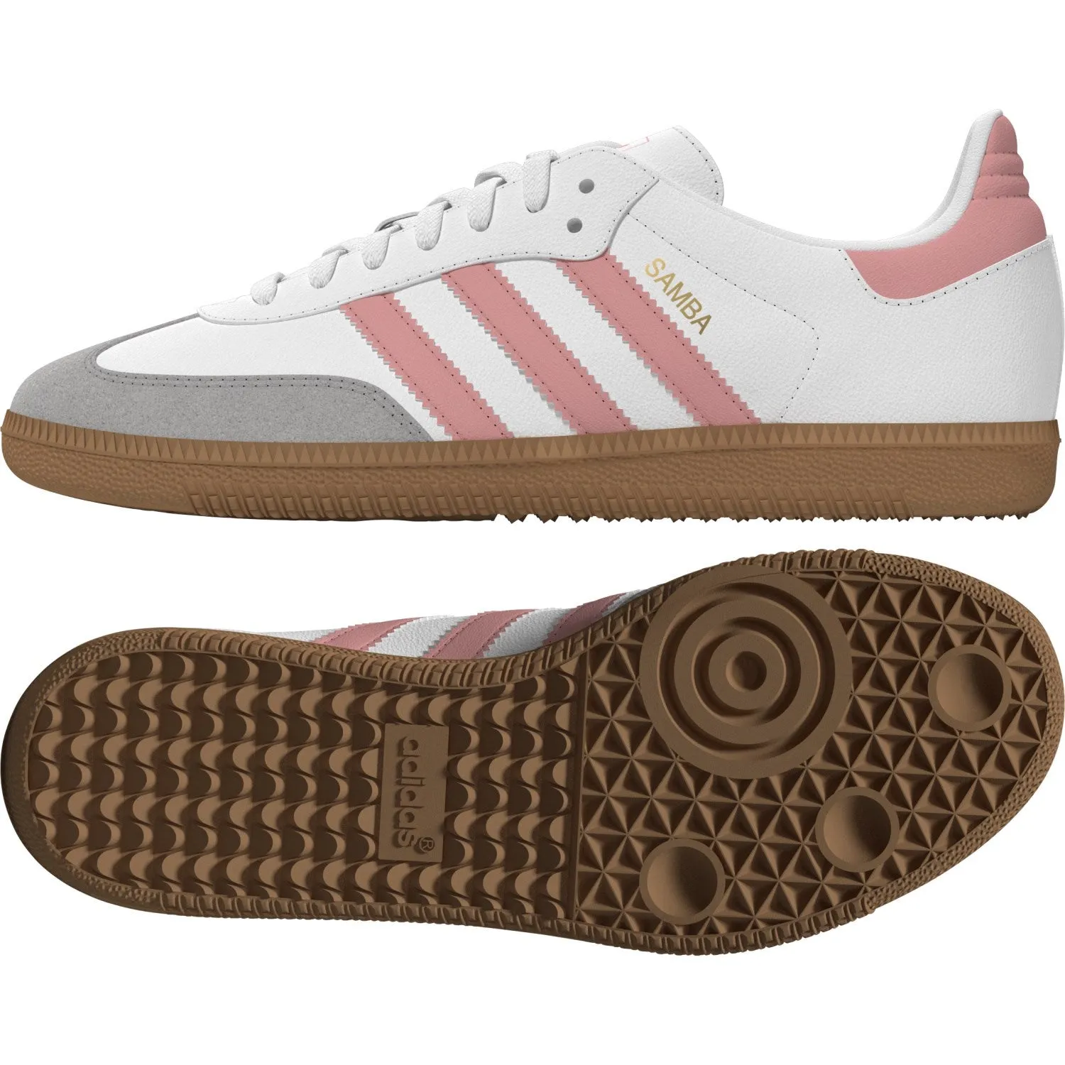 adidas Originals Ftwr White/Semi Pink Spark/Gum 3 Samba Og J Sneakers Thermoregulating Liner
